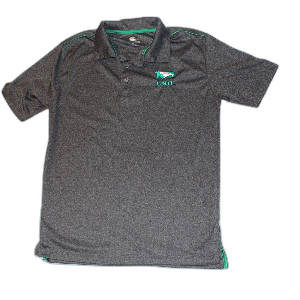 UND Fighting Hawks Colosseum Polo Black and Green Logo Size Small